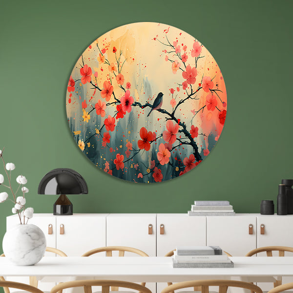 Aquarel vogel bloesemtak forex muurcirkel