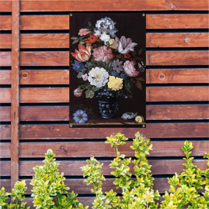 Bloemenstilleven met schelpen - Balthasar van der Ast tuinposter