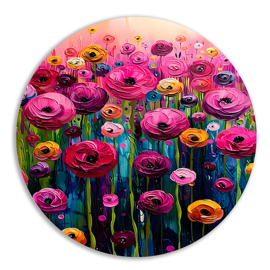 Levendige abstracte bloemenpracht in kleur forex muurcirkel