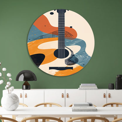 Abstract Gitaar in Warme Kleuren forex muurcirkel
