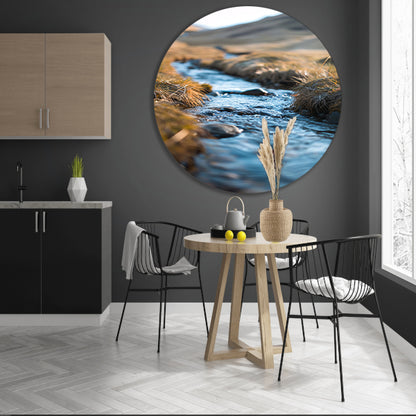 Stroompje door het landschap aluminium muurcirkel