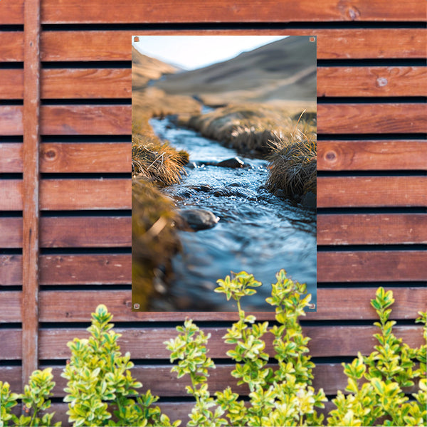 Stroompje door het landschap tuinposter