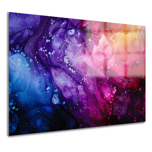 Dynamische abstracte inktspel van kleuren acrylglas