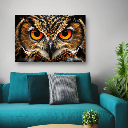 Close-up van Uilenogen met Intense Blik poster