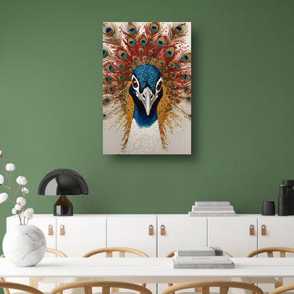 Art Nouveau Peacock with Radiant Feathers canvas