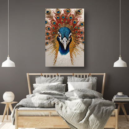 Art Nouveau Peacock with Radiant Feathers canvas