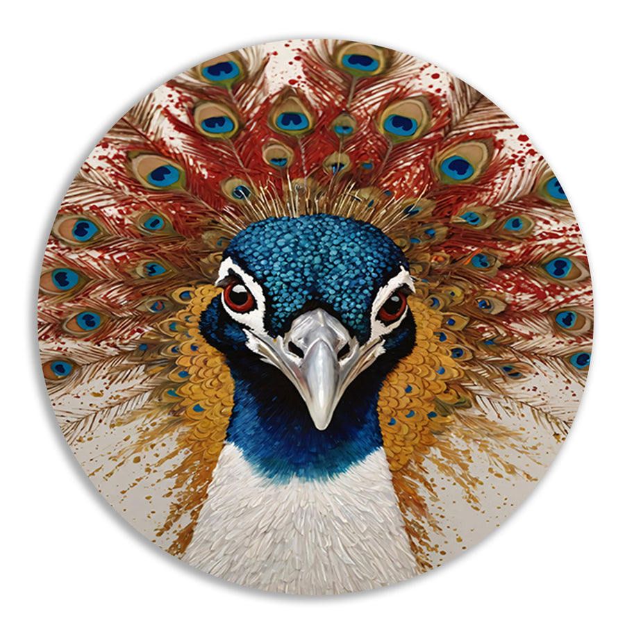Art Nouveau Peacock with Radiant Feathers forex muurcirkel