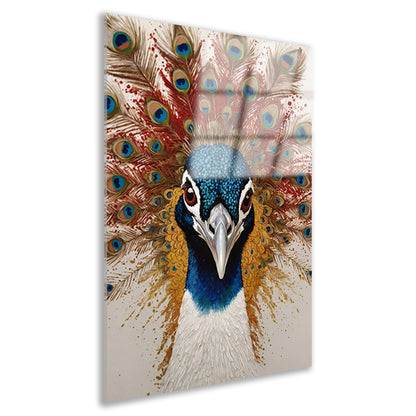 Art Nouveau Peacock with Radiant Feathers Acrylglas