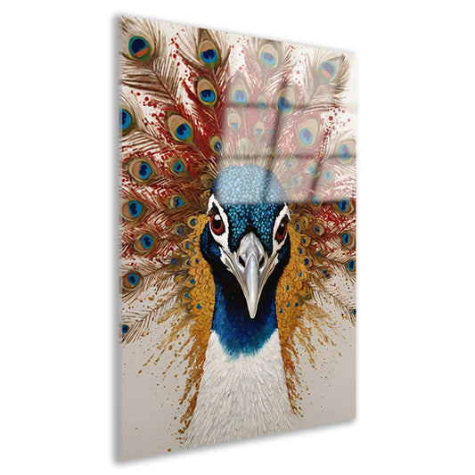 Art Nouveau Peacock with Radiant Feathers Acrylglas