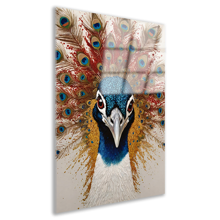 Art Nouveau Peacock with Radiant Feathers Acrylglas
