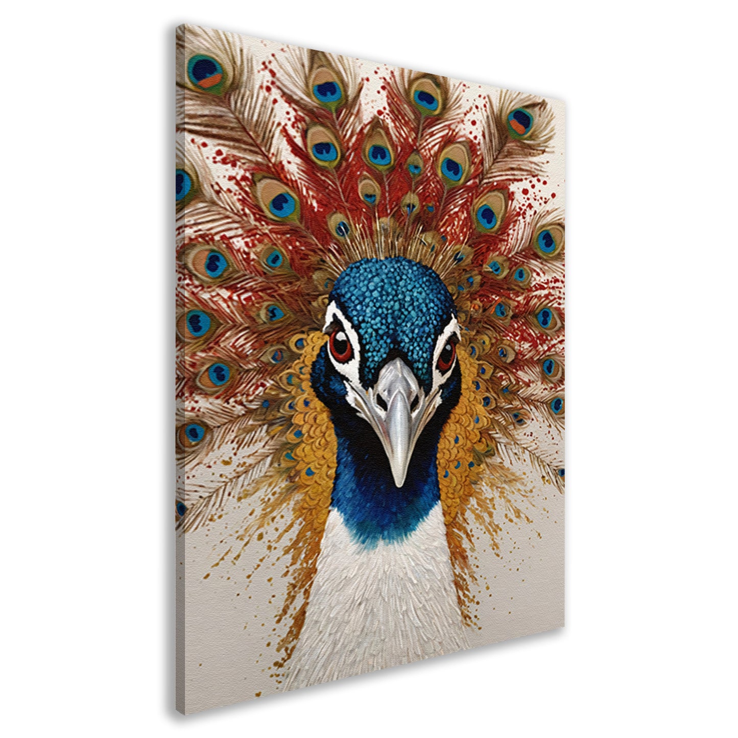 Art Nouveau Peacock with Radiant Feathers canvas