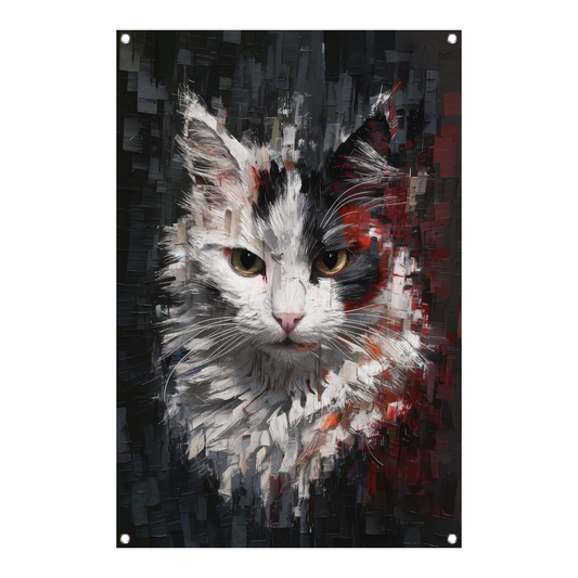 Abstracte Kat met Levendige Ogen tuinposter
