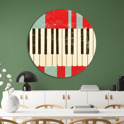 Abstracte piano kunst met kleurrijke toetsen   forex muurcirkel