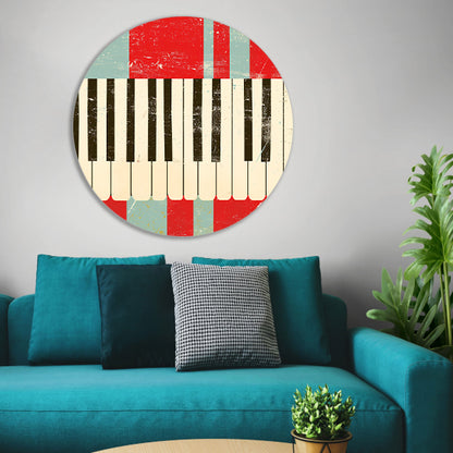 Abstracte piano kunst met kleurrijke toetsen   forex muurcirkel