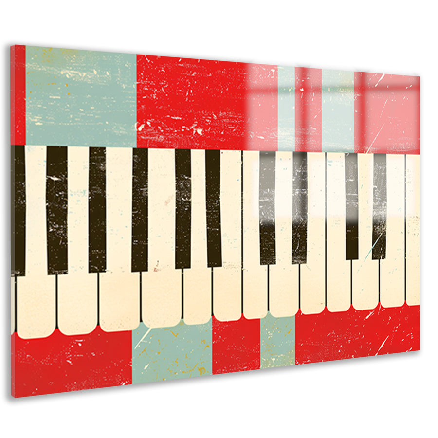 Abstracte piano kunst met kleurrijke toetsen   acrylglas