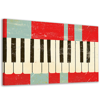 Abstracte piano kunst met kleurrijke toetsen   canvas