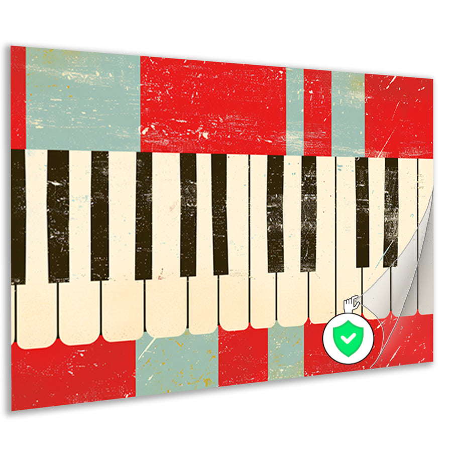 Abstracte piano kunst met kleurrijke toetsen  poster