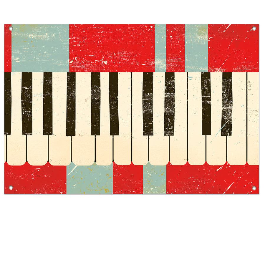 Abstracte piano kunst met kleurrijke toetsen   tuinposter