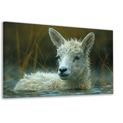 Schaap dobbert vredig in meer canvas
