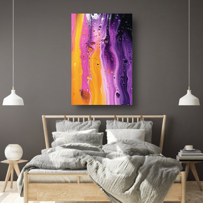 Kleurrijke abstracte kunst met dynamische textuur poster