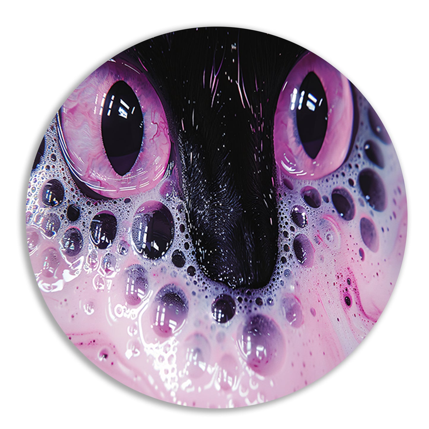 Abstracte dierenogen met kleurrijke zeepbellen forex muurcirkel