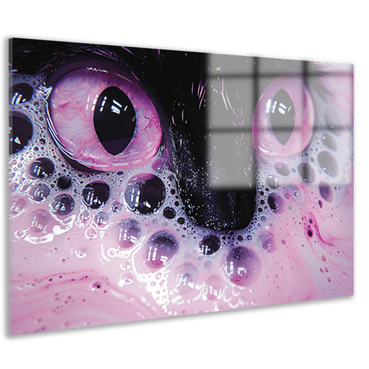 Abstracte dierenogen met kleurrijke zeepbellen acrylglas