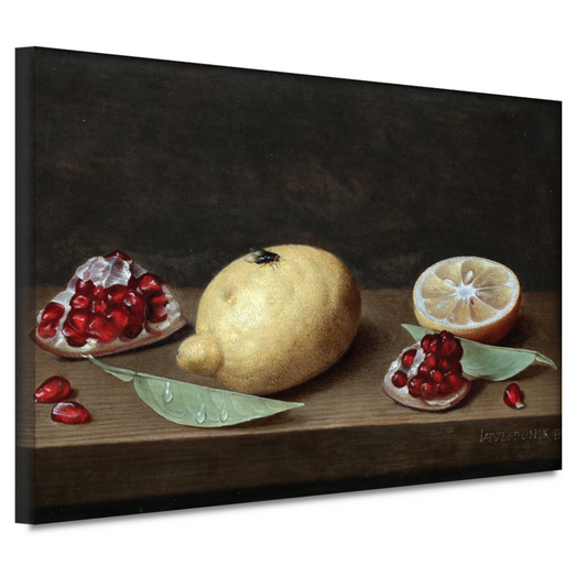 Stilleven van citroenen en granaatappel - Jacob van Hulsdonck canvas