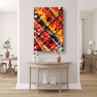 Abstracte kunst met dynamische kleuren en lijnen poster