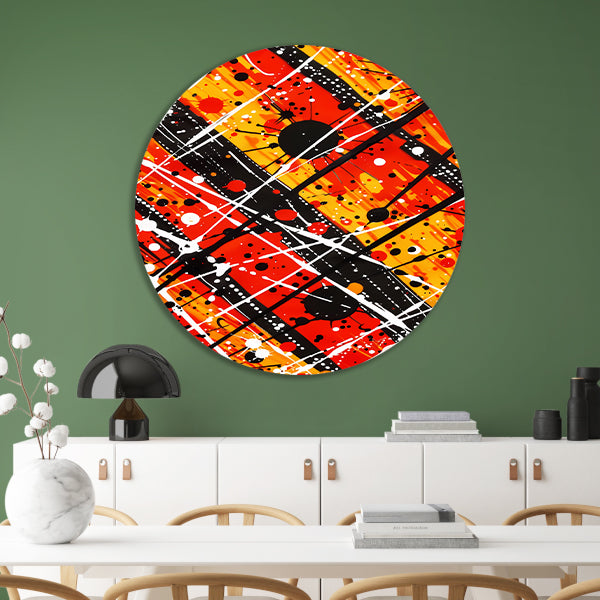 Abstracte kunst met dynamische kleuren en lijnen forex muurcirkel