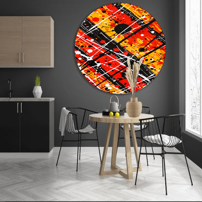 Abstracte kunst met dynamische kleuren en lijnen forex muurcirkel