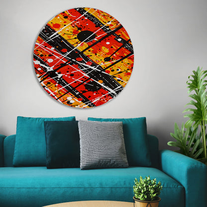 Abstracte kunst met dynamische kleuren en lijnen forex muurcirkel