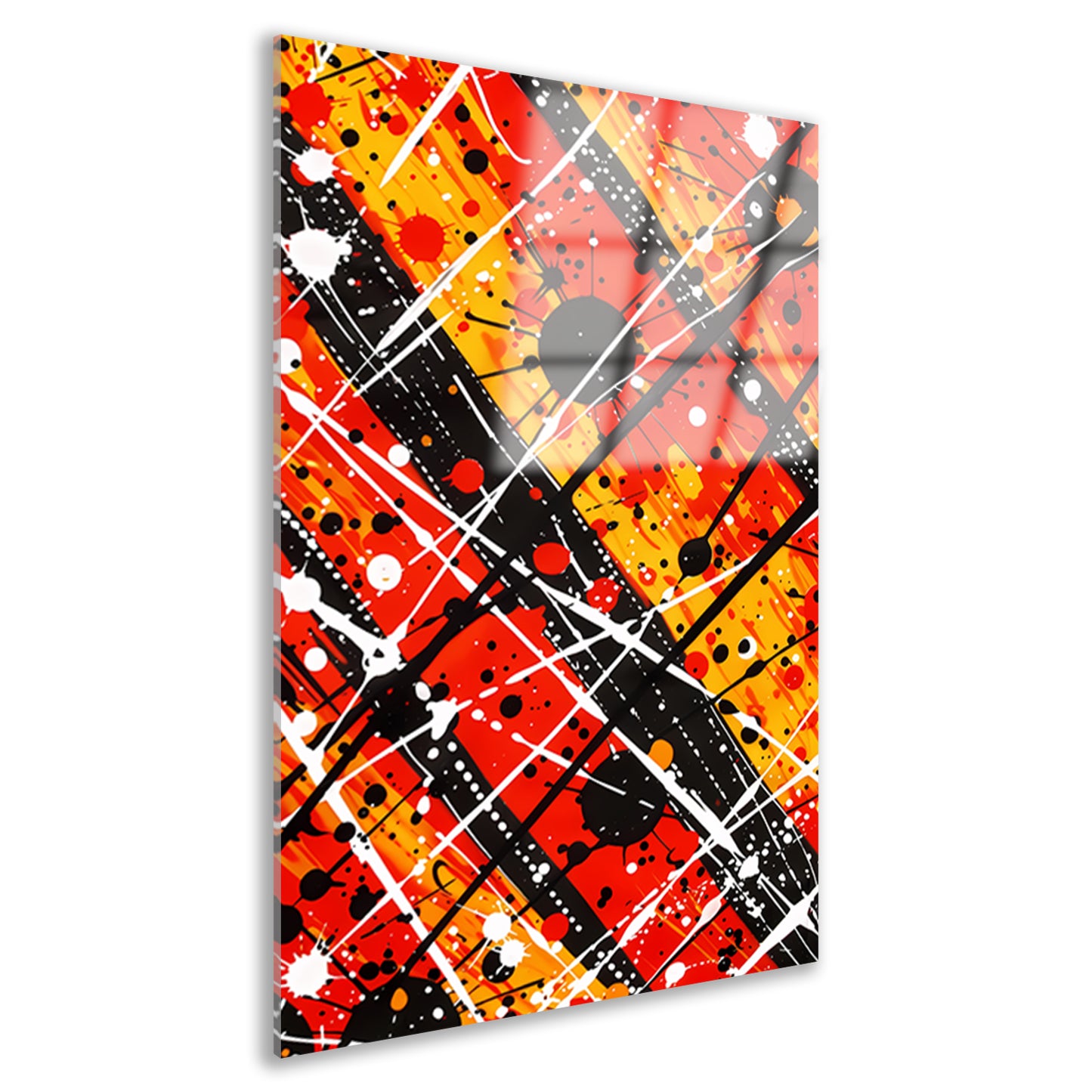 Abstracte kunst met dynamische kleuren en lijnen acrylglas