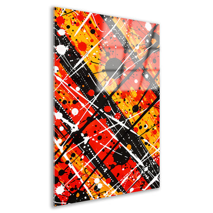 Abstracte kunst met dynamische kleuren en lijnen acrylglas