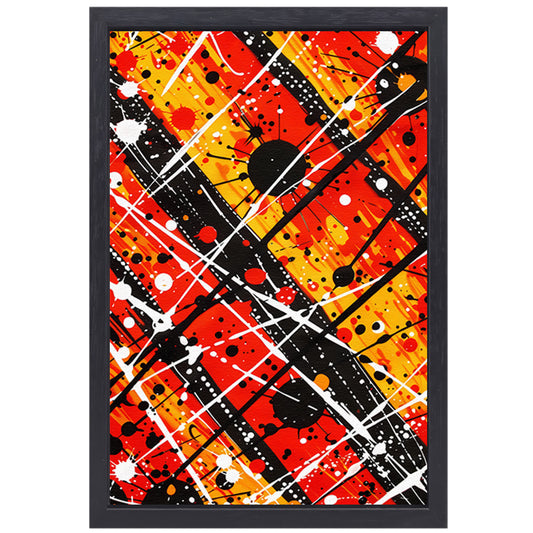 Abstracte kunst met dynamische kleuren en lijnen canvas met baklijst