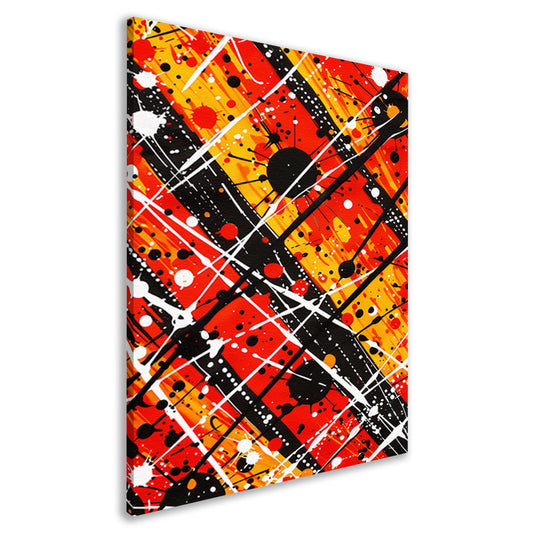 Abstracte kunst met dynamische kleuren en lijnen canvas