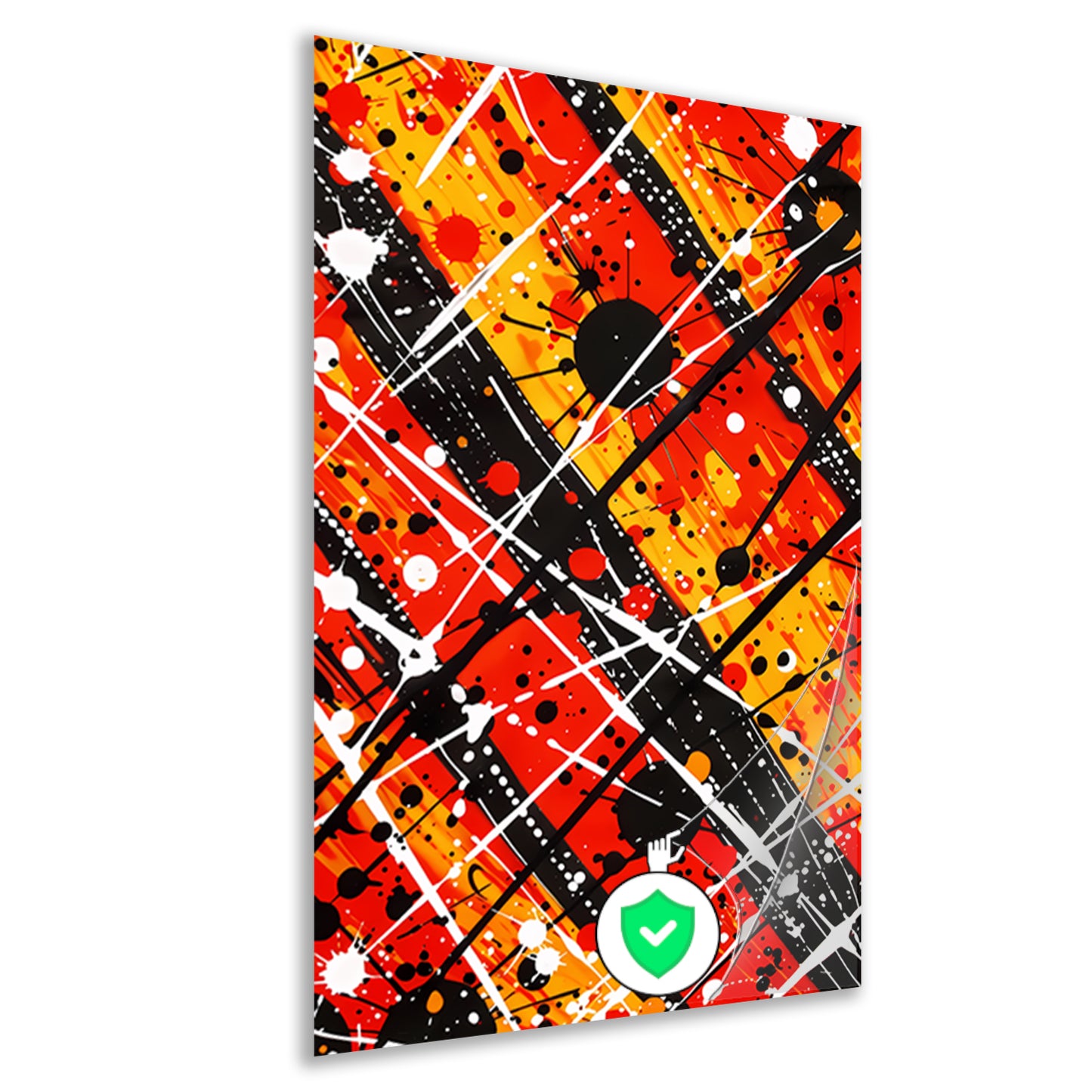 Abstracte kunst met dynamische kleuren en lijnen poster