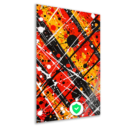 Abstracte kunst met dynamische kleuren en lijnen poster