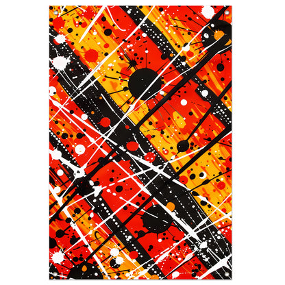 Abstracte kunst met dynamische kleuren en lijnen tuinposter