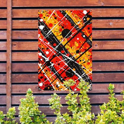 Abstracte kunst met dynamische kleuren en lijnen tuinposter