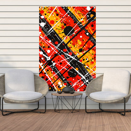 Abstracte kunst met dynamische kleuren en lijnen tuinposter