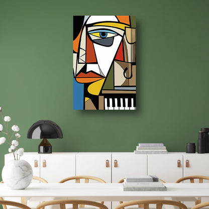 Kubistisch portret van een muzikant canvas
