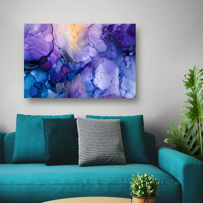 Abstract Expressionisme in Paars en Blauw canvas