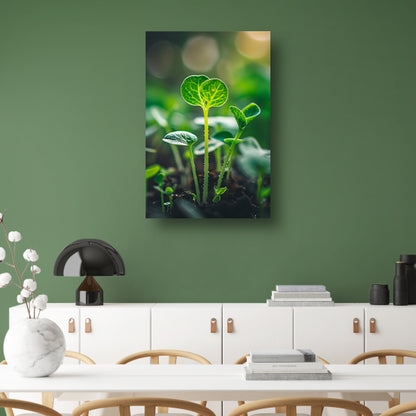Close-up van jonge plantjes canvas