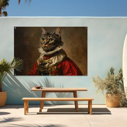 Majestueuze Kat in Koninklijke Kledij tuinposter