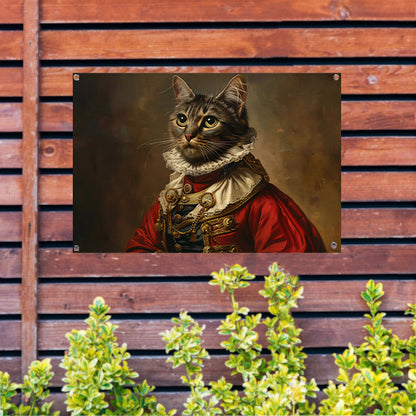 Majestueuze Kat in Koninklijke Kledij tuinposter