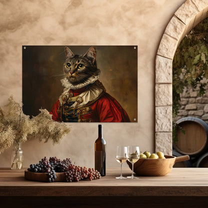 Majestueuze Kat in Koninklijke Kledij tuinposter