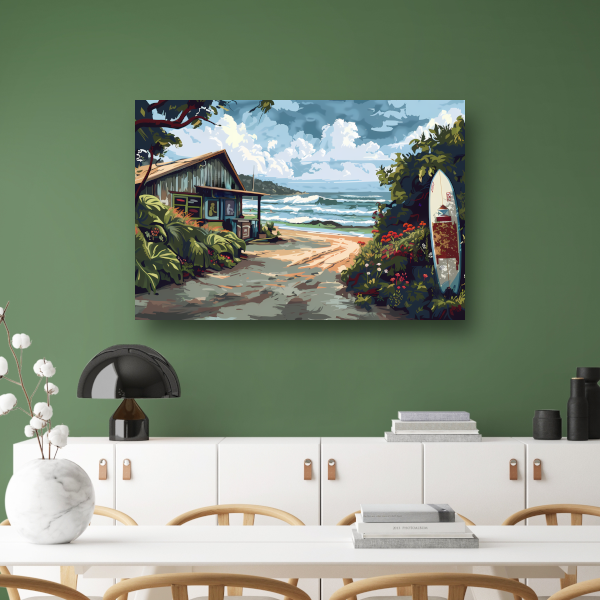Minimalistisch Strandhuis met Bomen acrylglas