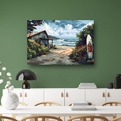 Minimalistisch Strandhuis met Bomen acrylglas