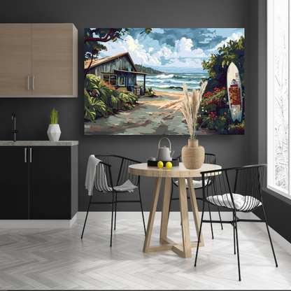 Minimalistisch Strandhuis met Bomen acrylglas