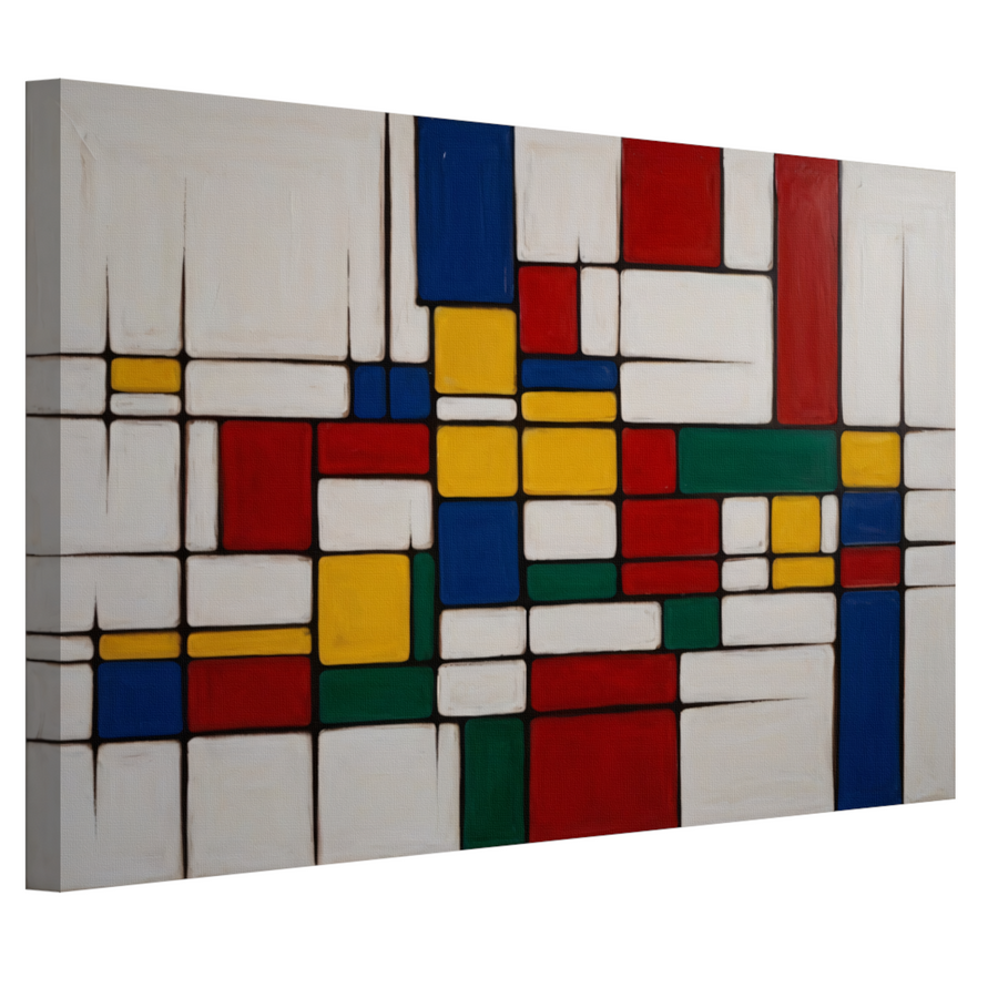 Geometrische Harmonie in Primaire Kleuren canvas